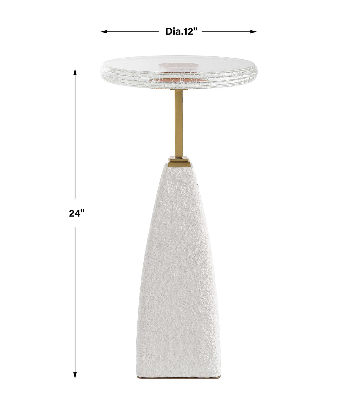 Sora Glass Drink Table - White by Uttermost - View 8