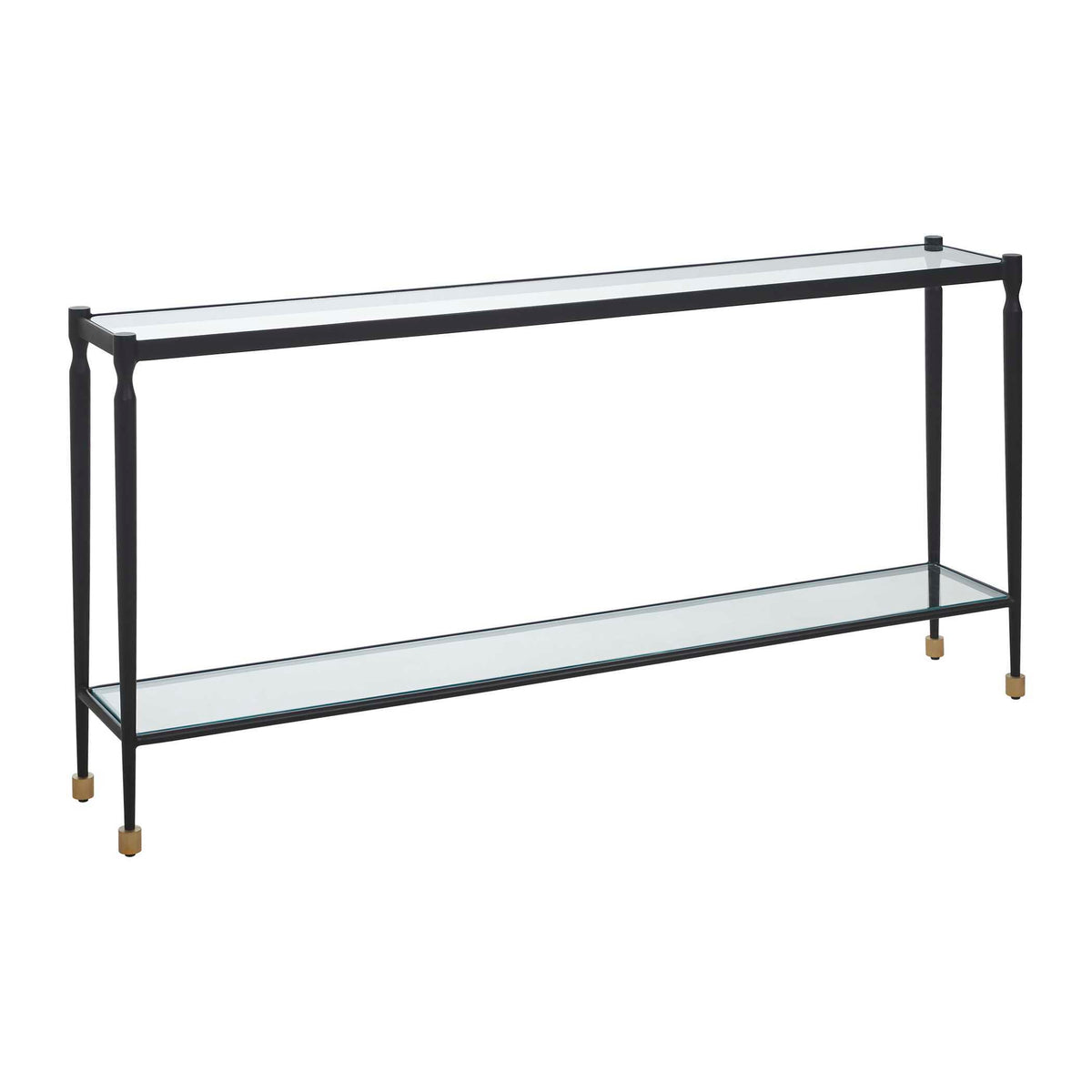 Javana Glass / Iron Console Table Brass,Bronze - Black by Uttermost - View 4
