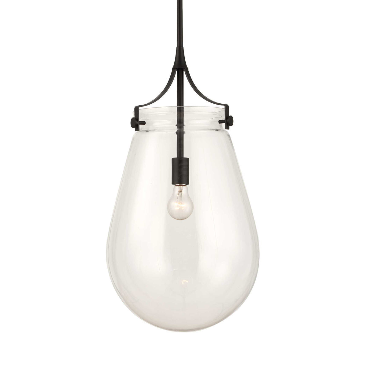 Dewdrop 1 Light Glass Shade Pendant - Black by Uttermost - View 1