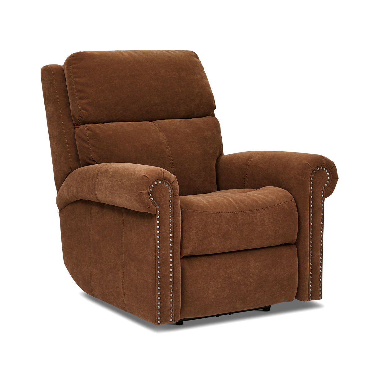 Bernard Power Leather Recliner With Power Headrest & Lumbar, Nailhead Trim | Flexsteel