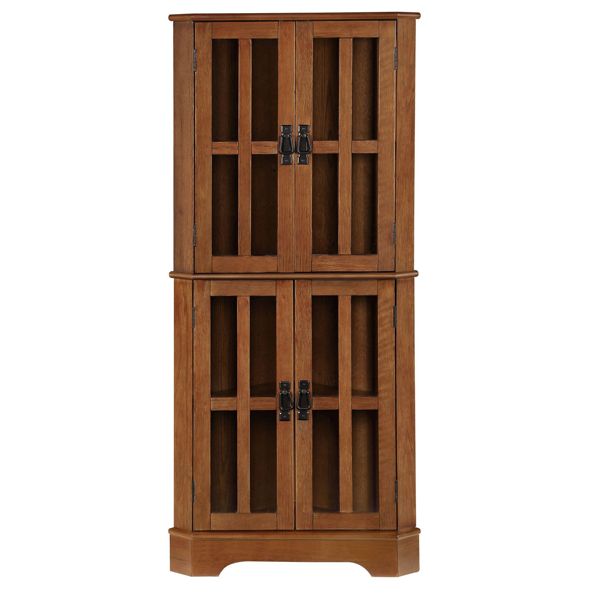 Coreosis 4 - shelf Corner Curio Cabinet Golden Brown | Coaster | Home Elegance USA
