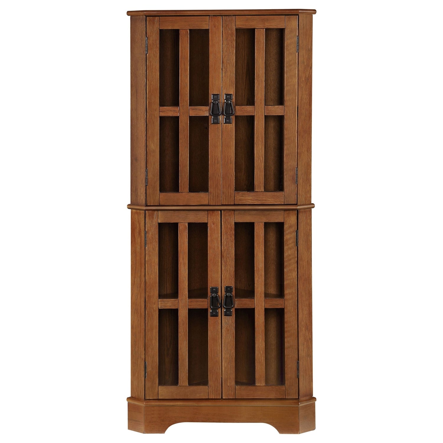 Coreosis 4 - shelf Corner Curio Cabinet Golden Brown | Coaster | Home Elegance USA