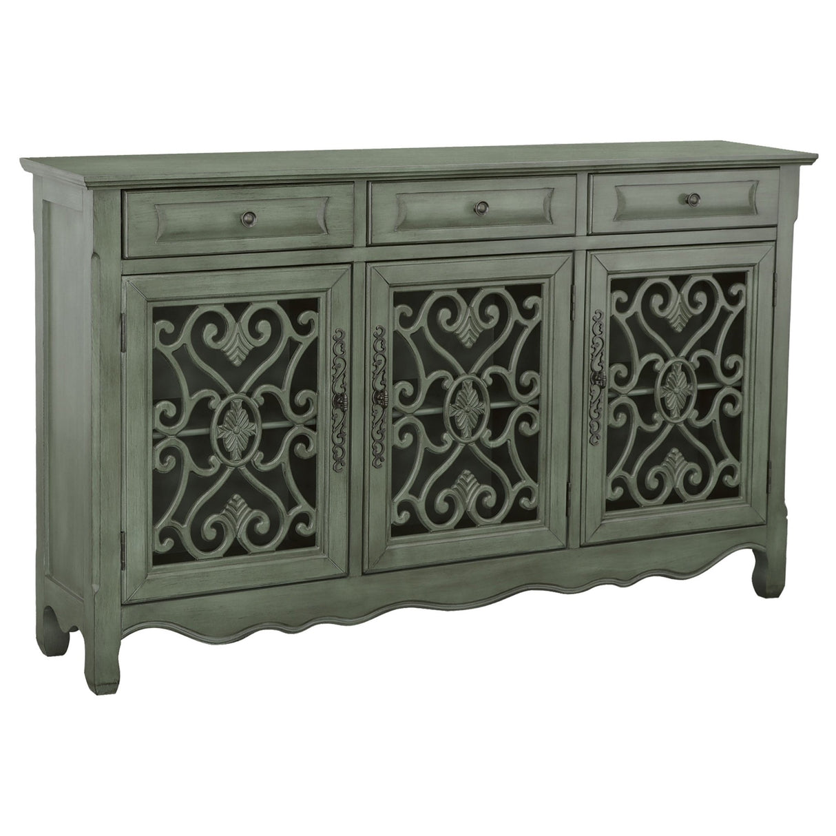 Accent Cabinet - Madeline 3-door Accent Cabinet Antique Green