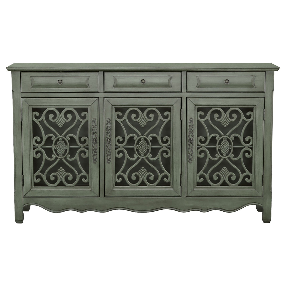 Accent Cabinet - Madeline 3-door Accent Cabinet Antique Green