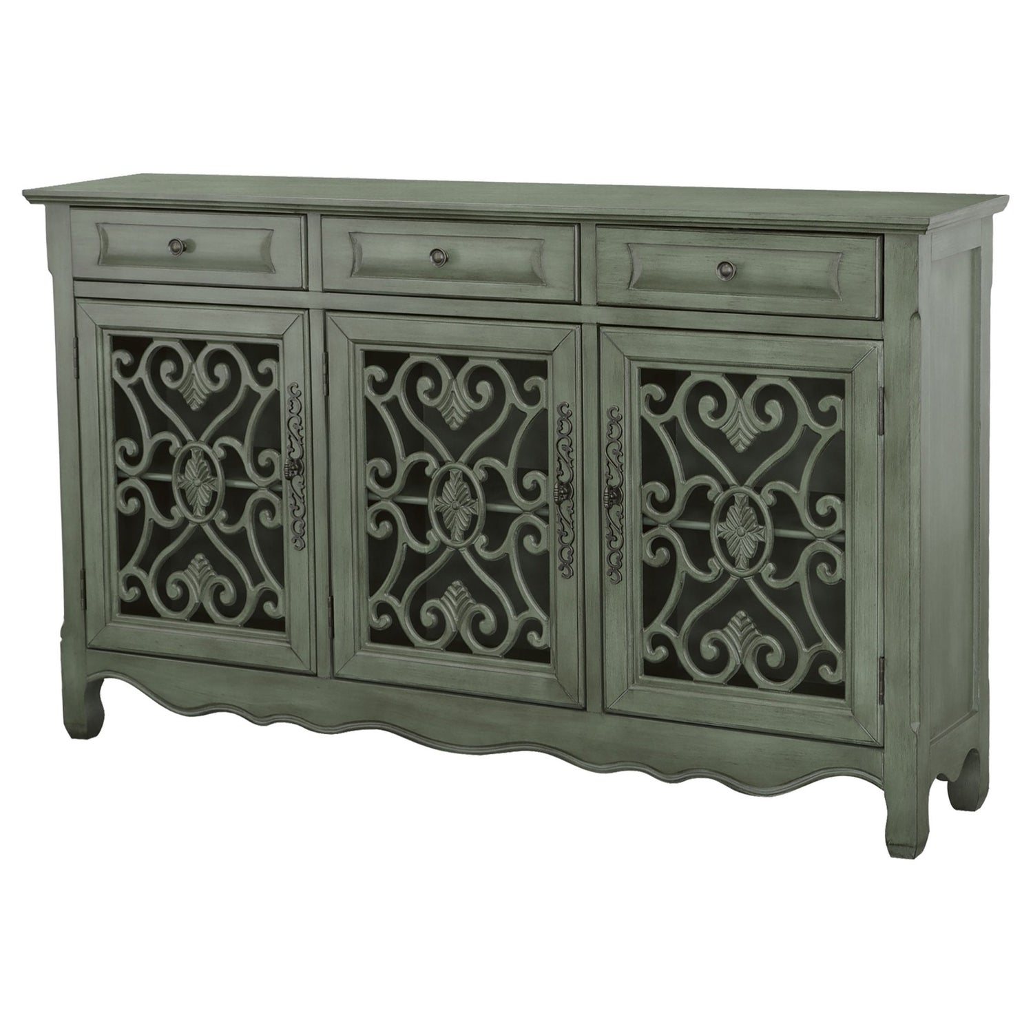 Accent Cabinet - Madeline 3-door Accent Cabinet Antique Green