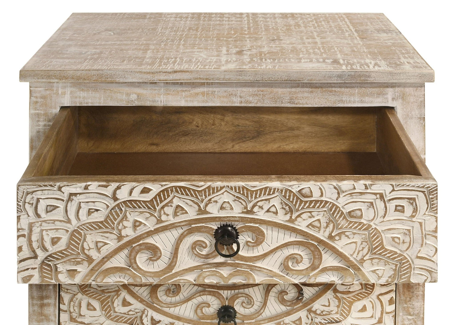 Mariska 3 - drawer Wooden Accent Cabinet White Distressed | Coaster | Home Elegance USA