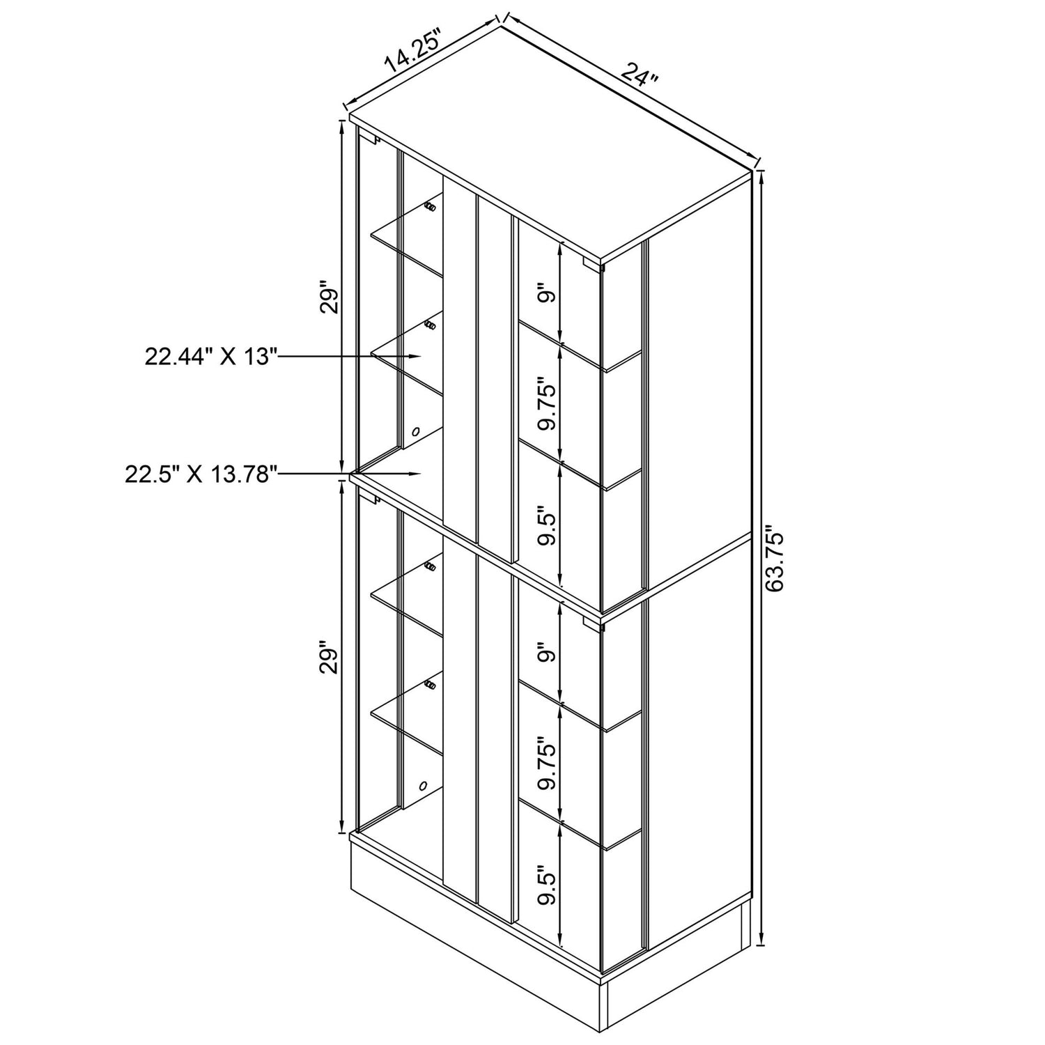 Cabra Display Case Curio Cabinet with Glass Shelves and LED Lighting Black High Gloss | Coaster | Home Elegance USA