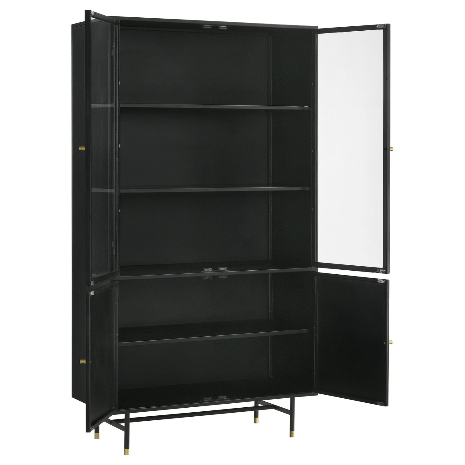 Tall Accent Cabinet - Santiago Rectangular 4-door Cabinet Matte Black