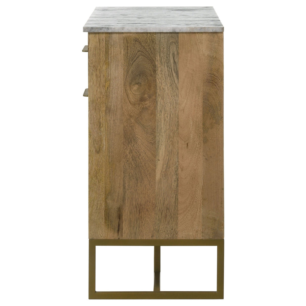 Keaton 2 - door Accent Cabinet with Marble Top Natural and Antique Gold | Coaster | Home Elegance USA