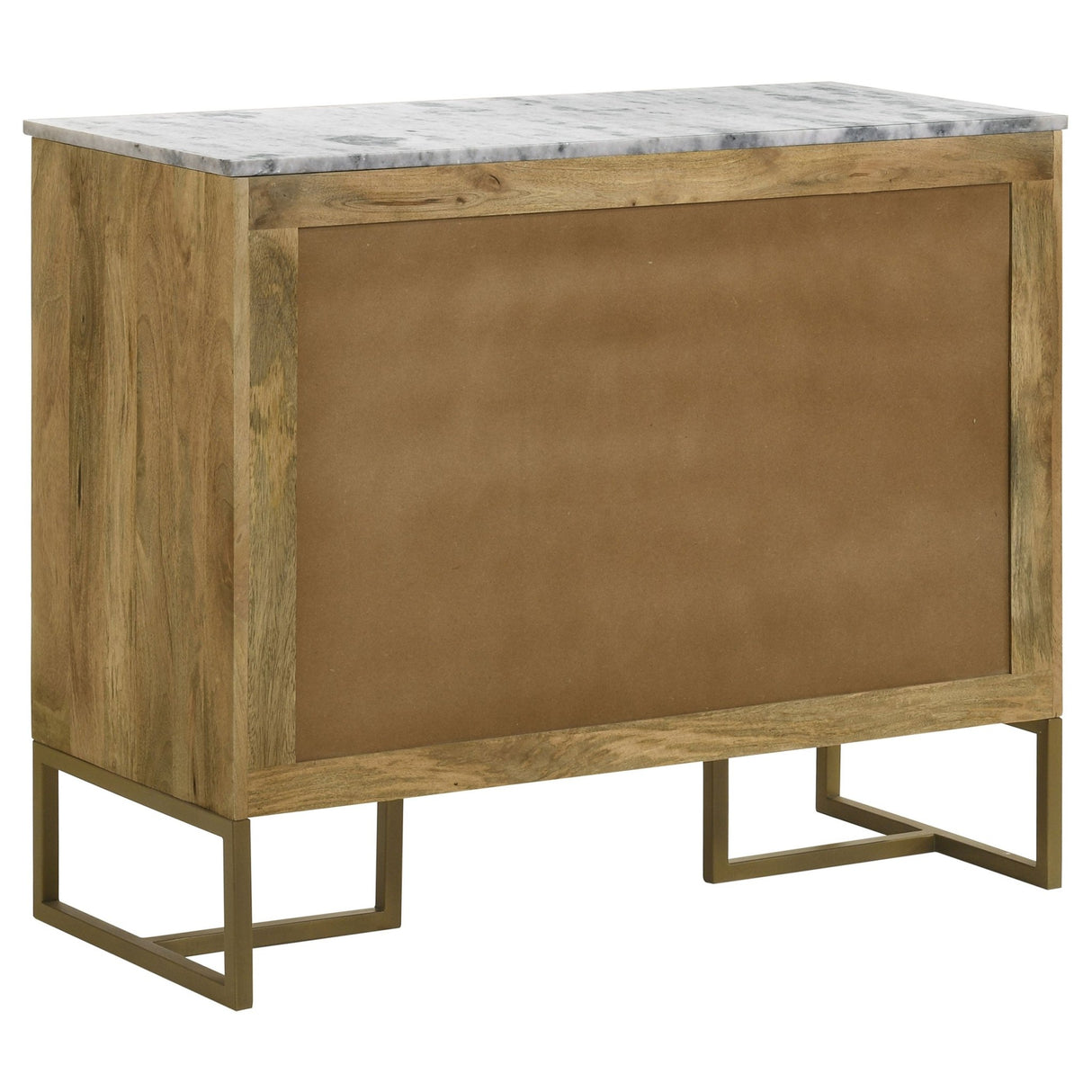 Keaton 2 - door Accent Cabinet with Marble Top Natural and Antique Gold | Coaster | Home Elegance USA