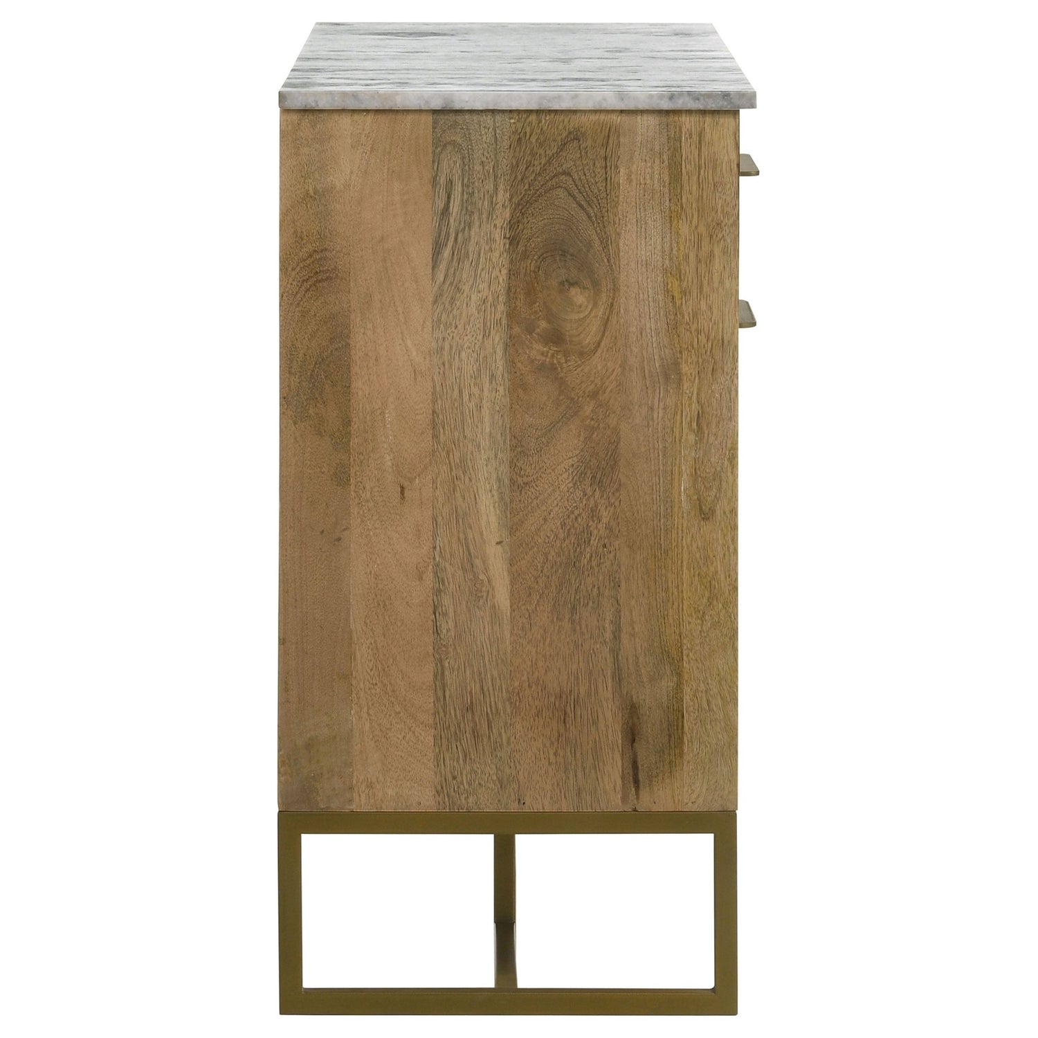 Keaton 2 - door Accent Cabinet with Marble Top Natural and Antique Gold | Coaster | Home Elegance USA