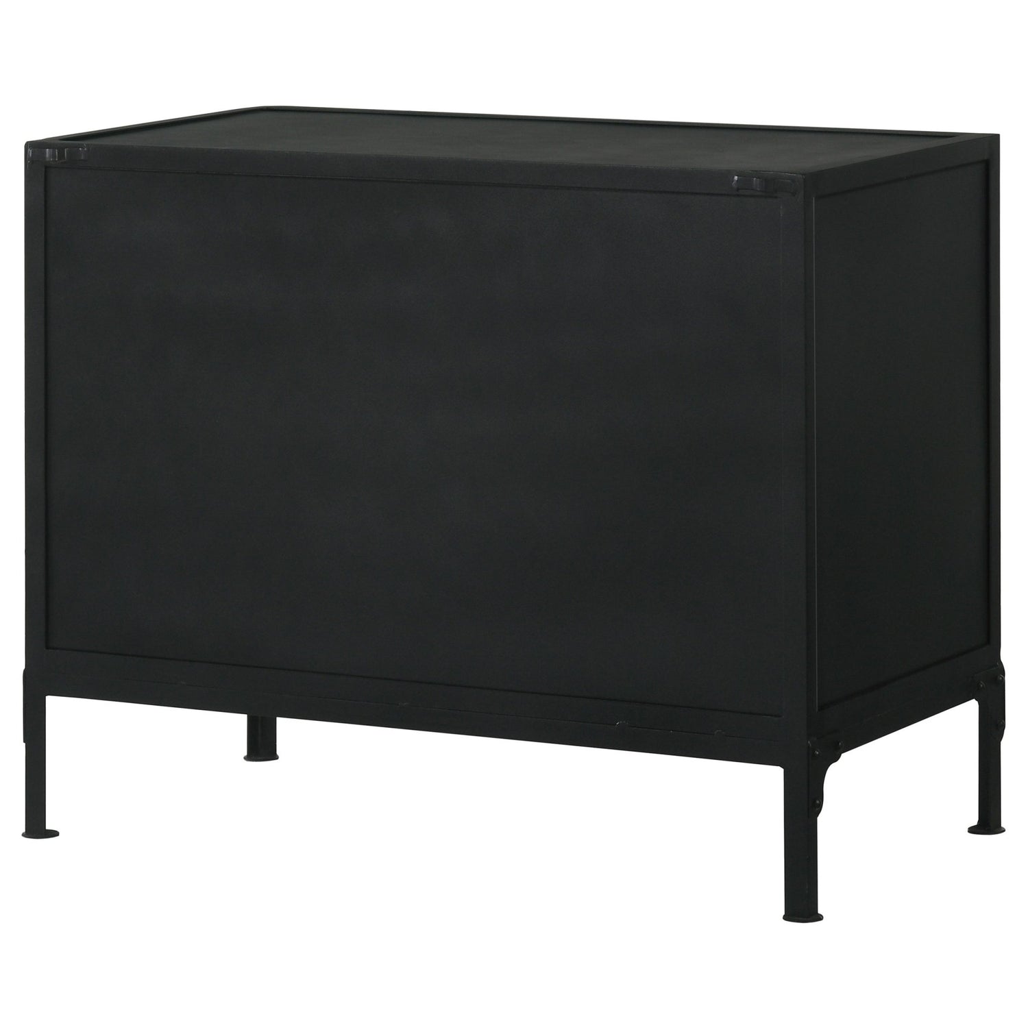 Accent Cabinet - Sadler 2-drawer Accent Cabinet with Glass Doors Black