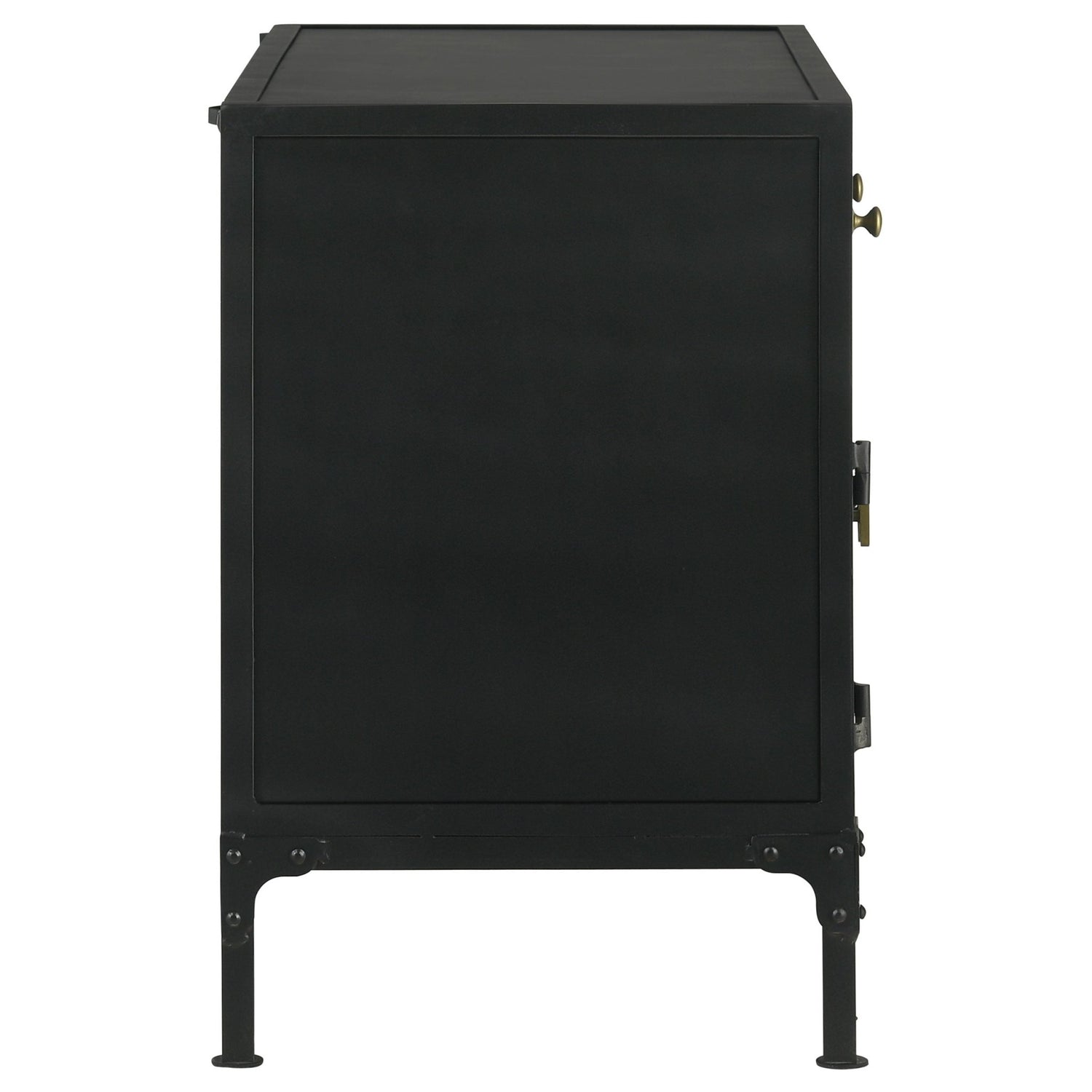 Accent Cabinet - Sadler 2-drawer Accent Cabinet with Glass Doors Black
