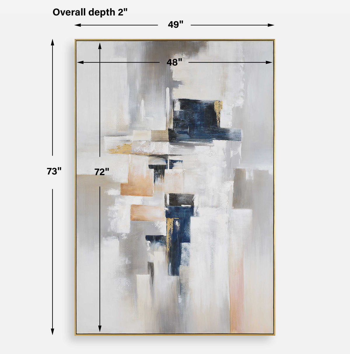 Waterfront Geometric Abstract Art - Gray by Uttermost - View 8