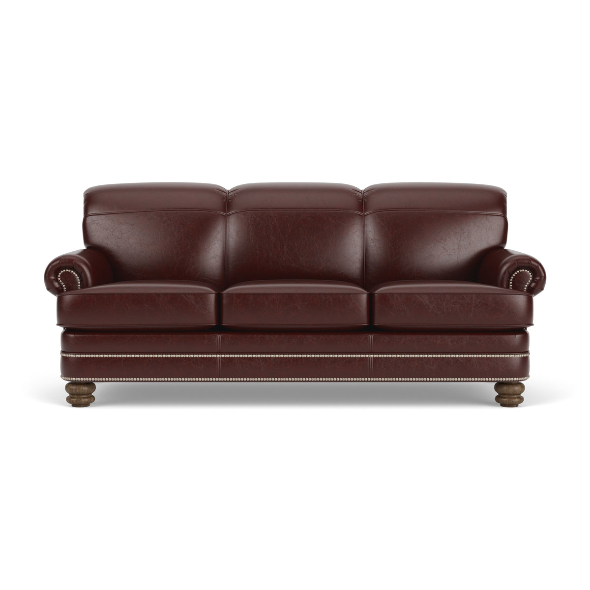 Bay Bridge Leather Sofa, Nailhead Trim | Flexsteel
