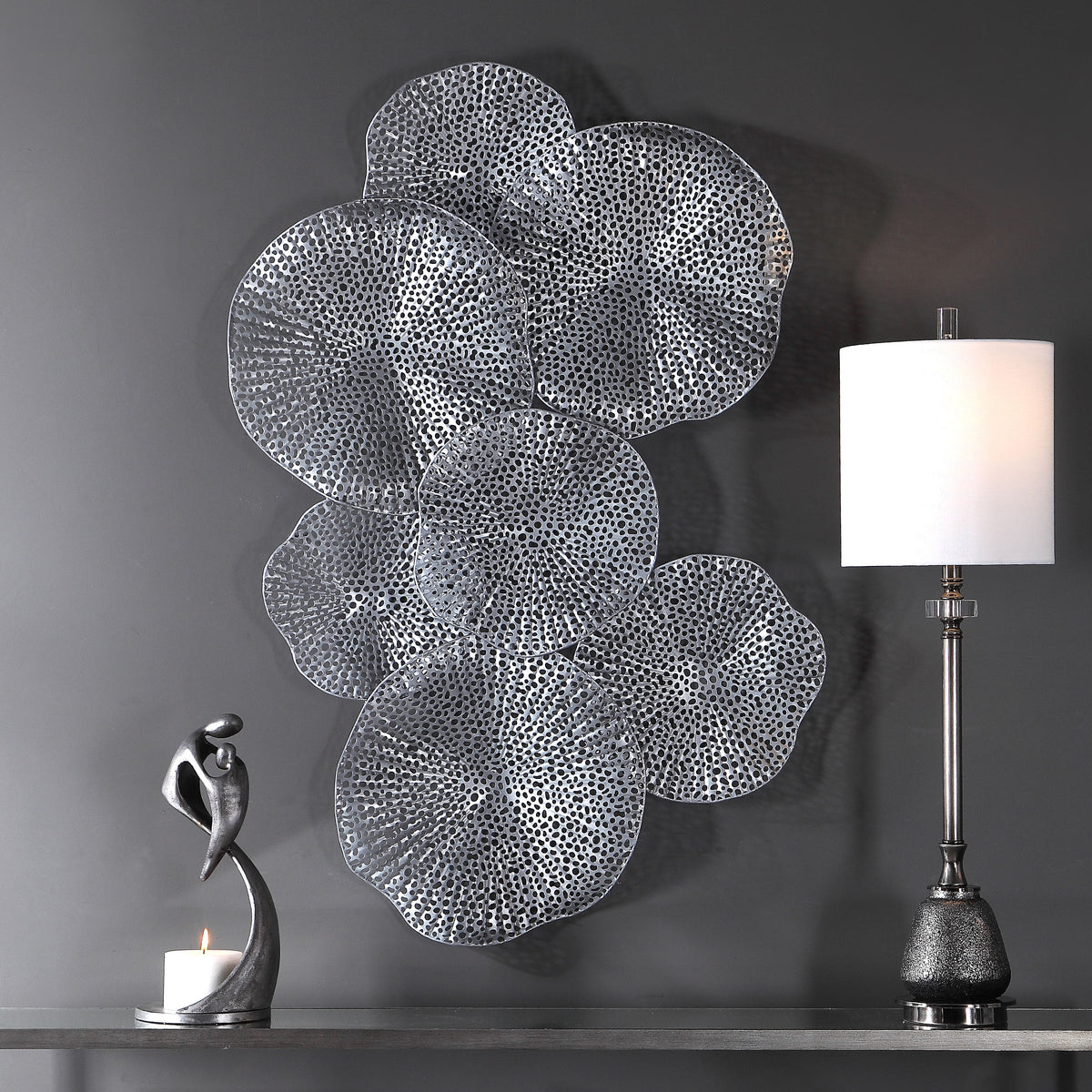 Ripley Pewter Metal Wall Art - Silver by Uttermost - View 4