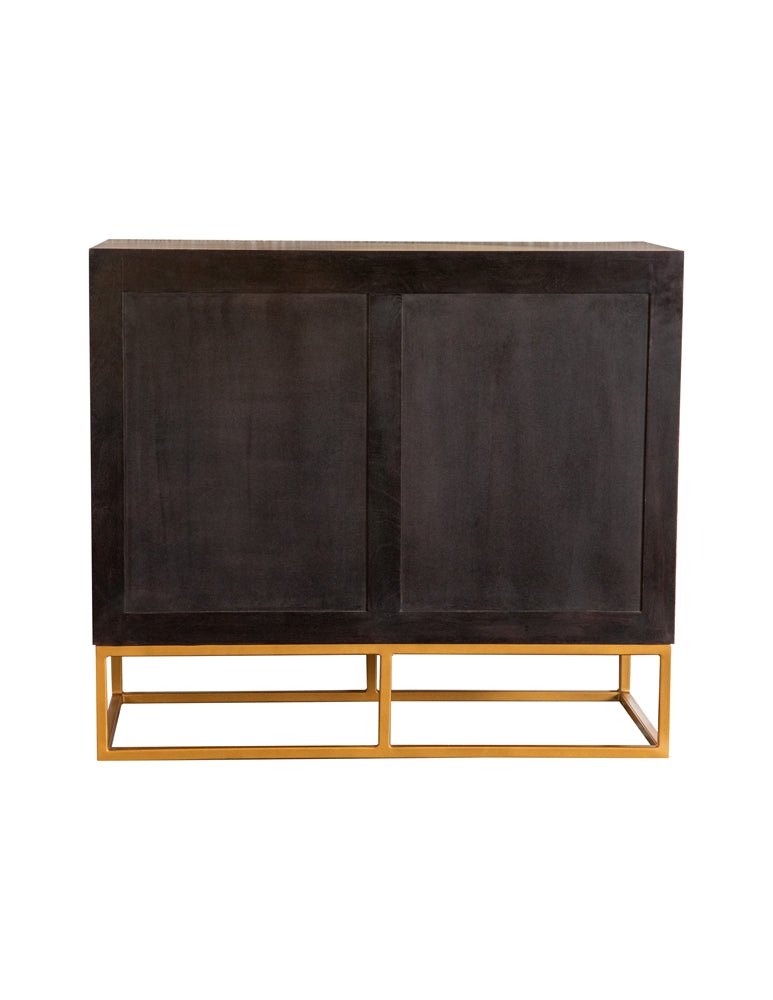 Zara 2 - door Accent Cabinet Black Walnut and Gold | Coaster | Home Elegance USA
