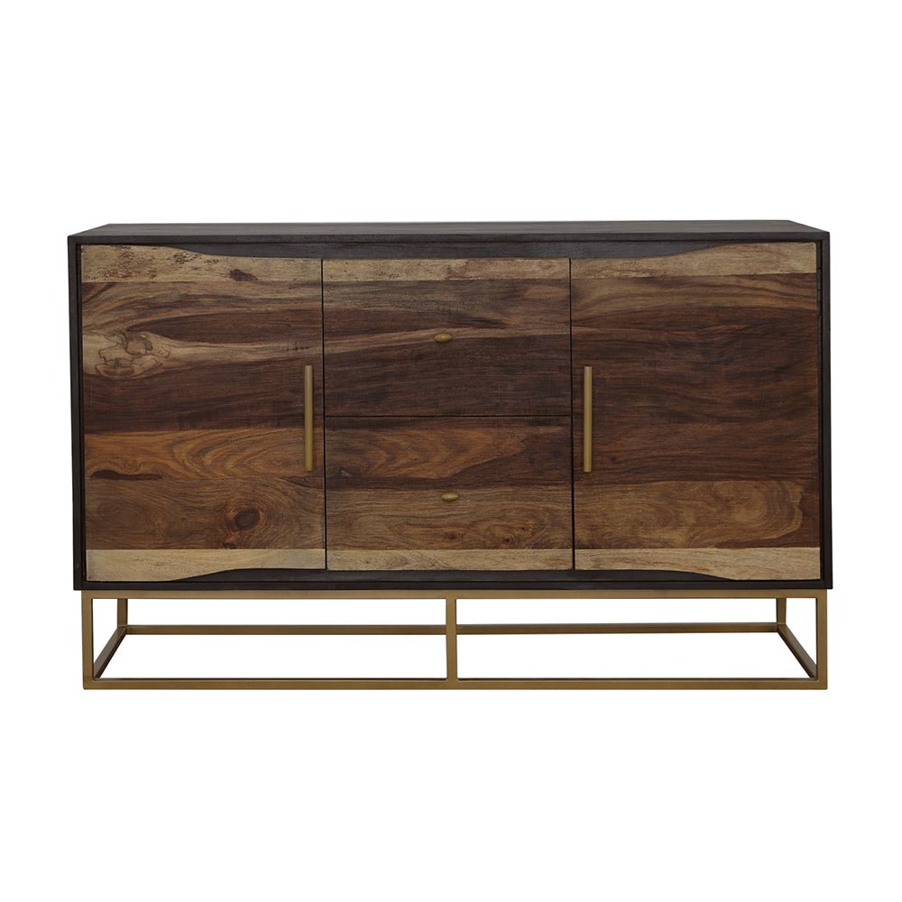 Zara 2 - drawer Accent Cabinet Black Walnut and Gold | Coaster | Home Elegance USA
