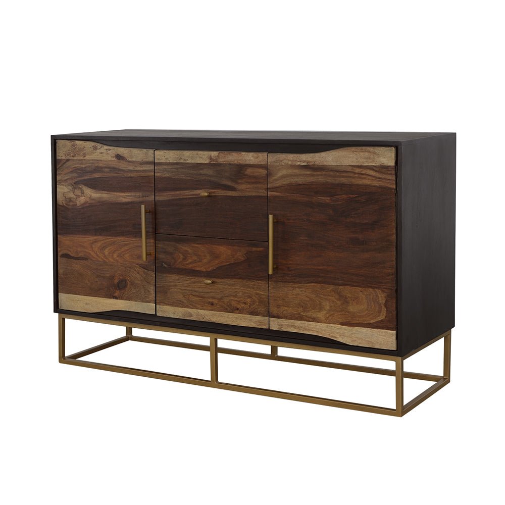 Zara 2 - drawer Accent Cabinet Black Walnut and Gold | Coaster | Home Elegance USA