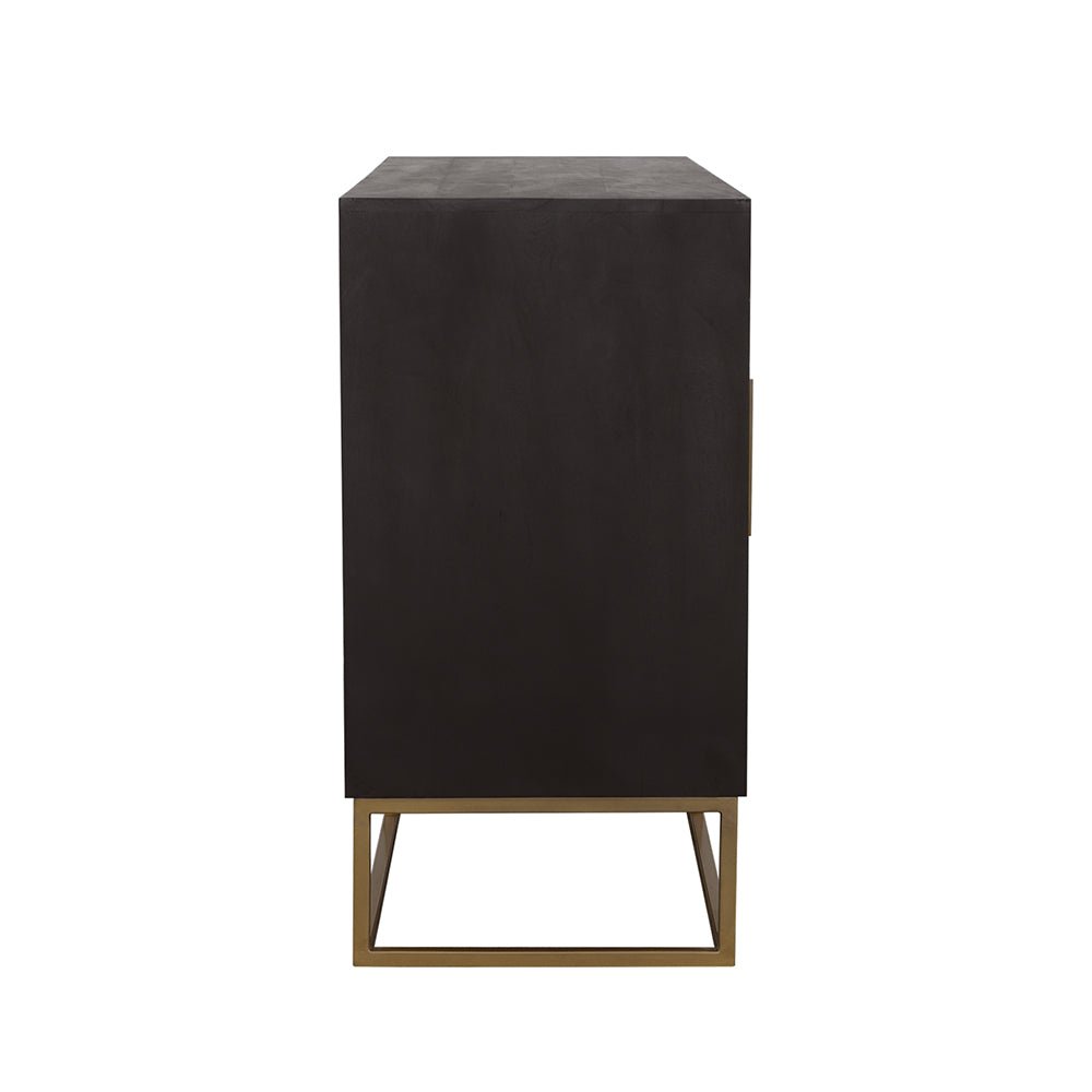 Zara 2 - drawer Accent Cabinet Black Walnut and Gold | Coaster | Home Elegance USA