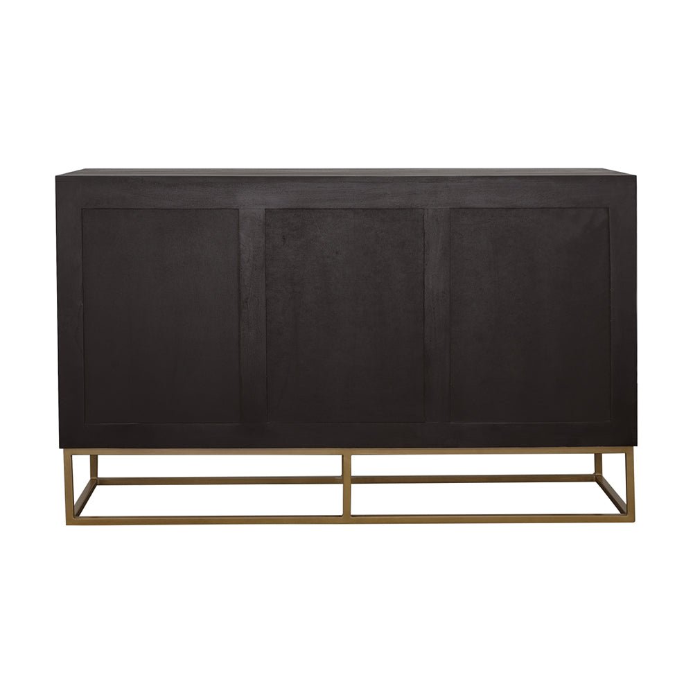 Zara 2 - drawer Accent Cabinet Black Walnut and Gold | Coaster | Home Elegance USA