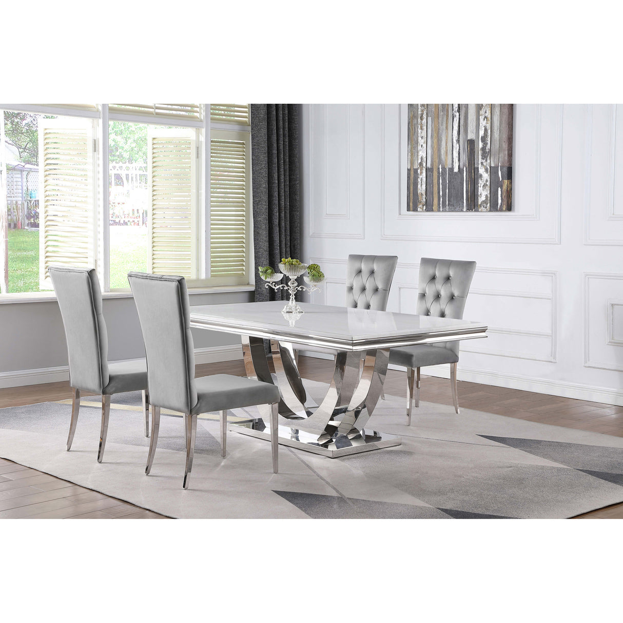 Allessandra Grey 5-piece Rectangular Dining Room Set
