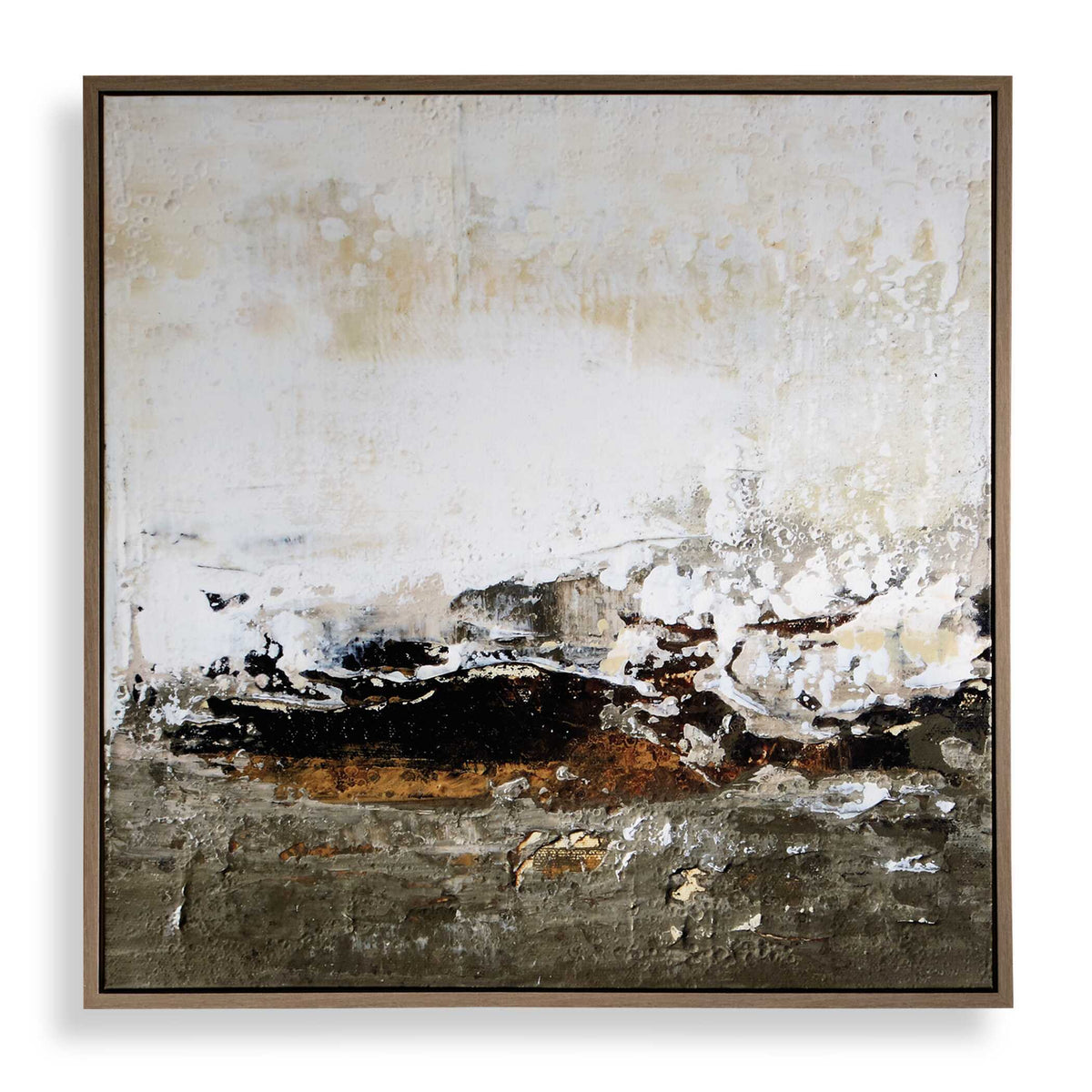 The Other Side Framed Abstract Art Black / Brown / Gray / Green / Orange / White / Yellow - Dark Gray / Beige by Uttermost - View 1