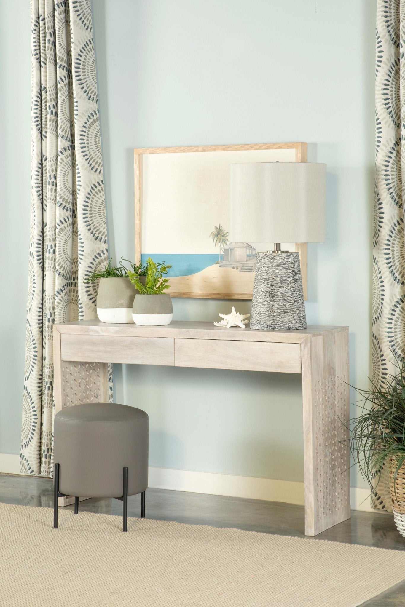 Console Table - Rickman Rectangular 2-drawer Console Table White Washed