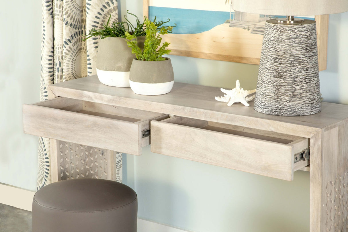 Console Table - Rickman Rectangular 2-drawer Console Table White Washed