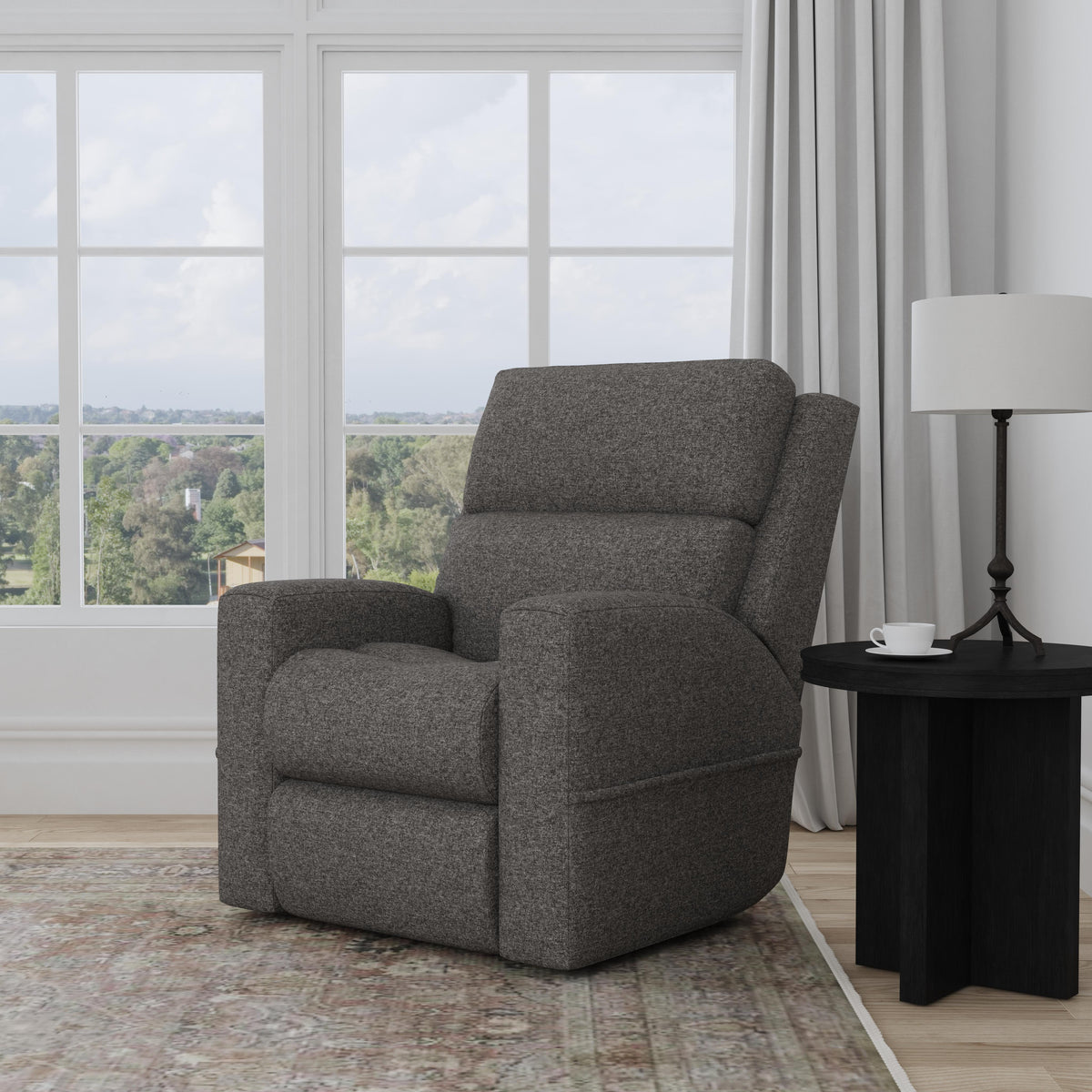 Score Transitional Fabric Power Lift Recliner With Power Headrest & Lumbar | Flexsteel