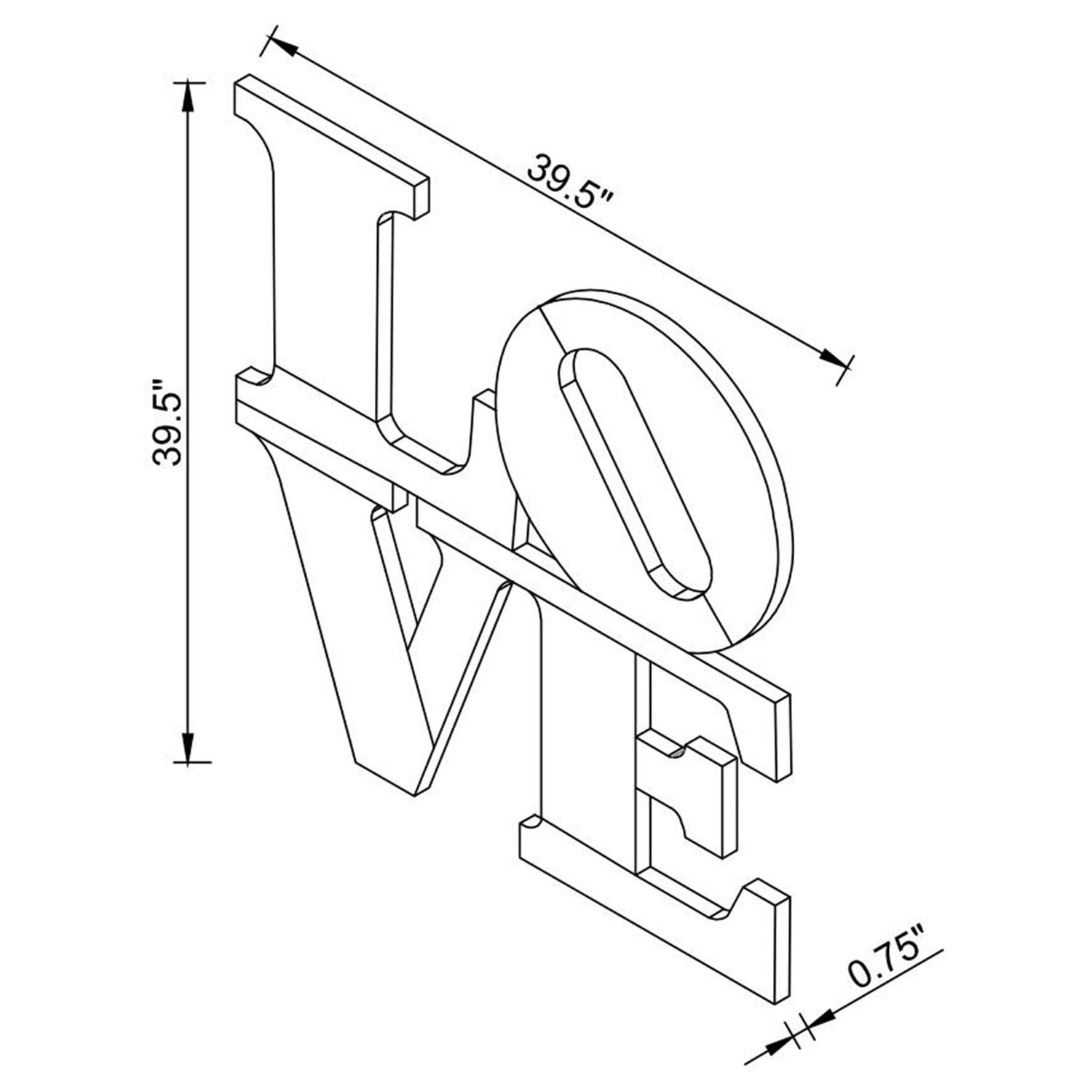 Wall Mirror - Keiran Letter Shaped Wall Mirror