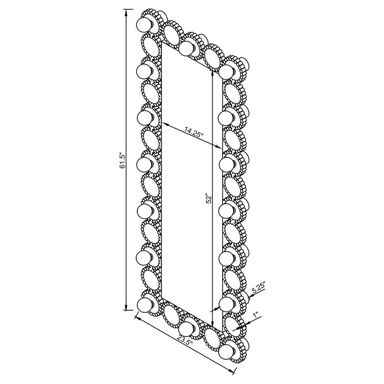 Aghes Rectangular Wall Mirror with LED Lighting Mirror | Coaster | Home Elegance USA