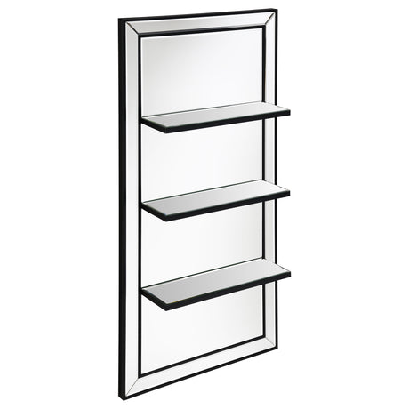 Oriel 24 x 47 Inch Rectangular 3-Shelf Wall Mirror Silver - Home Elegance USA