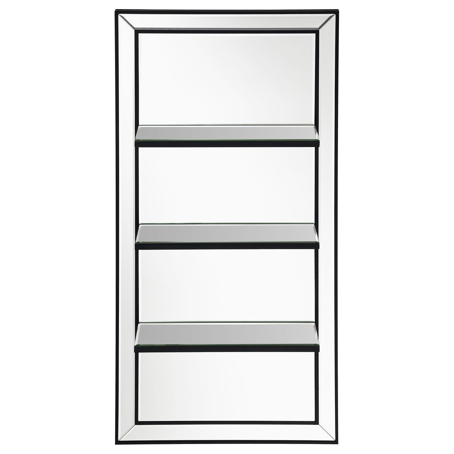 Oriel 24 x 47 Inch Rectangular 3-Shelf Wall Mirror Silver - Home Elegance USA
