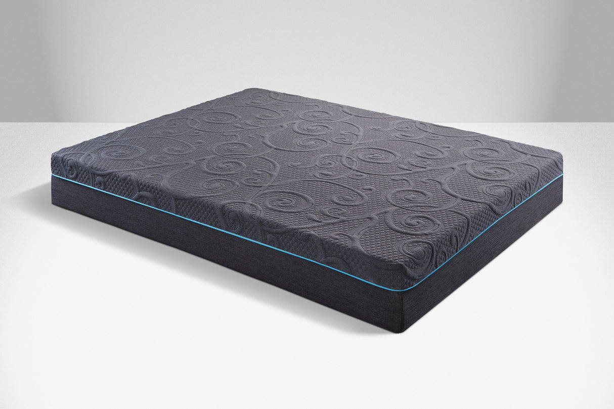 8' Queen Size Bed Mattress Gel-Infused Memory Foam Hybrid Mattress, Dark Gray, Mattress in a Box, Firm Comfort Mattress