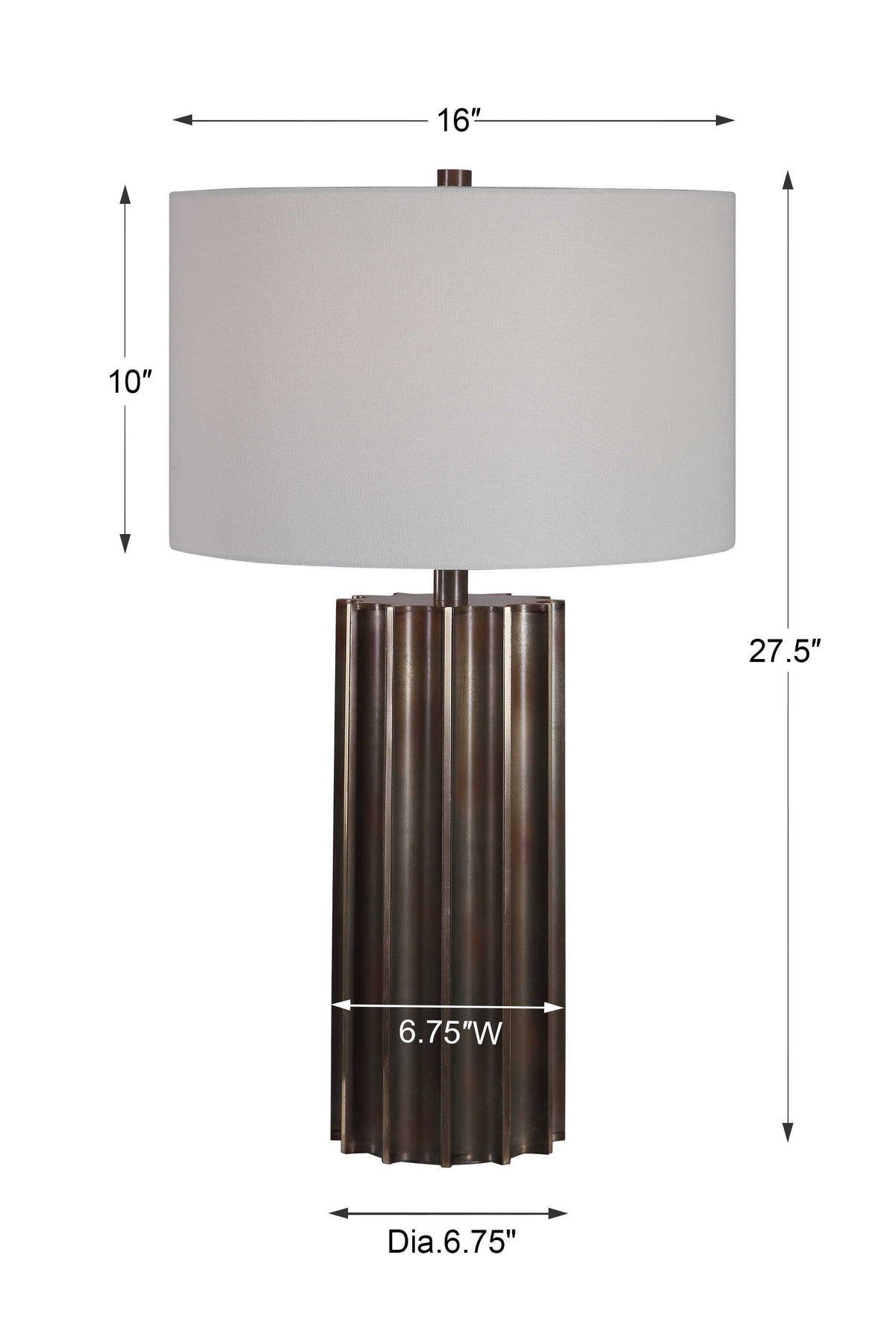 Khalio Gun Metal Table Lamp - Dark Brown / Silver by Uttermost - View 8