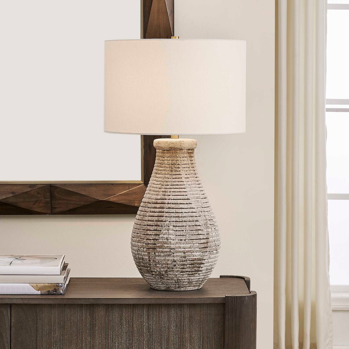 Dorothea Textured Table Lamp Brown / Gray - Light Brown by Uttermost - View 2