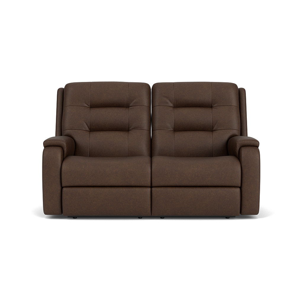 Arlo Transitional Leather Reclining Loveseat | Flexsteel