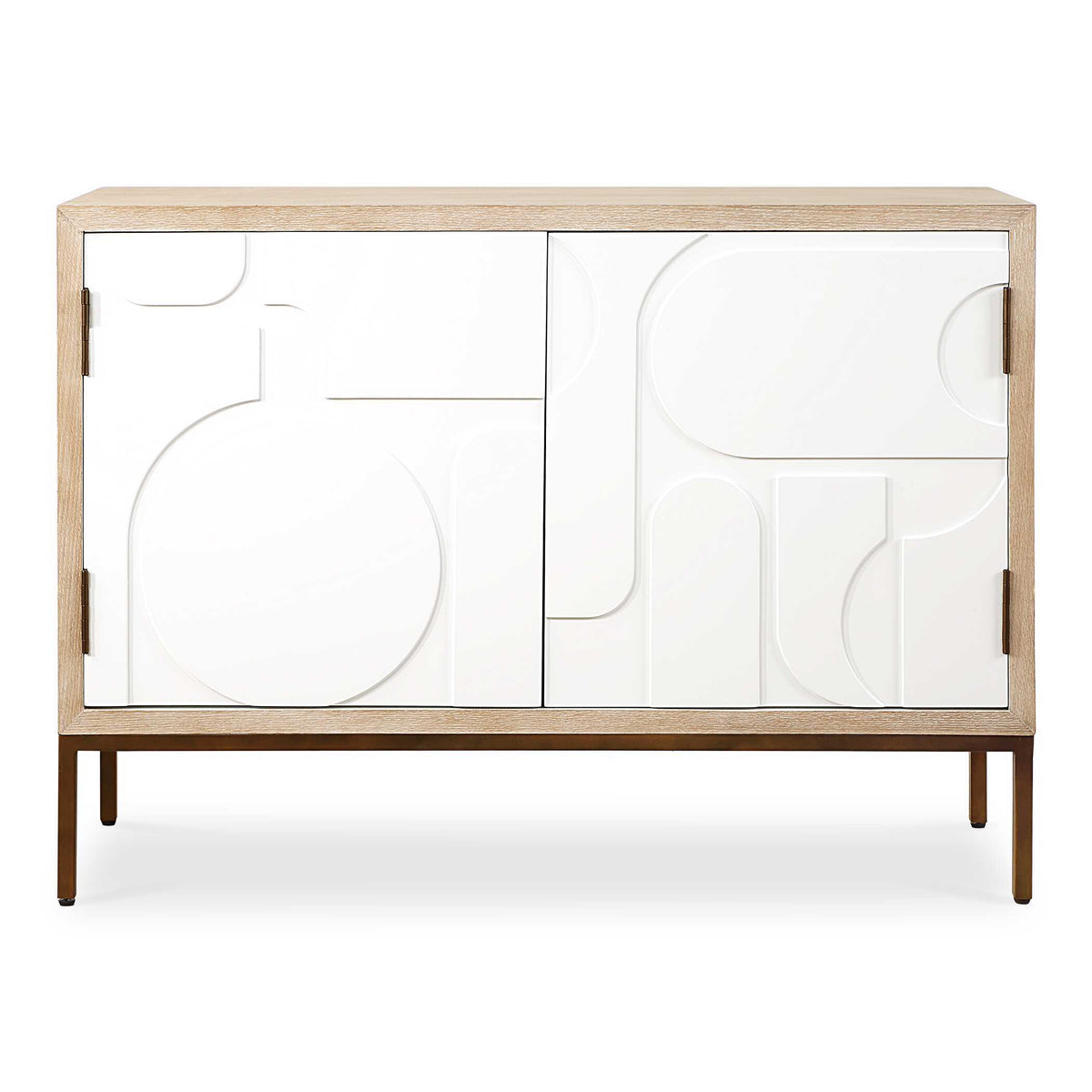 Weimar 2 Door Cabinet White / Woodtone - White / Light Brown by Uttermost - View 1