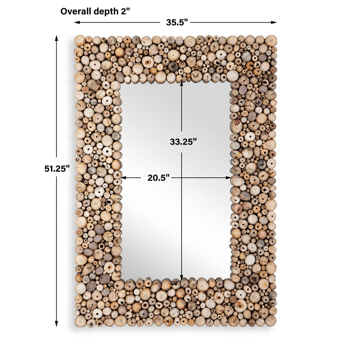Timberwood Rectangular Mirror - Light Brown by Uttermost - View 5