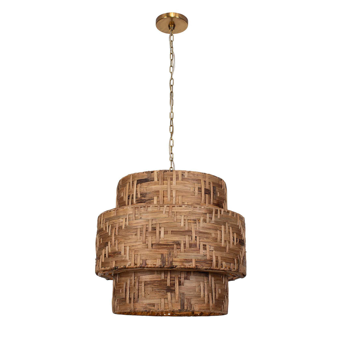 Water Hyacinth 4 Light Woven Pendant - Light Brown by Uttermost - View 4