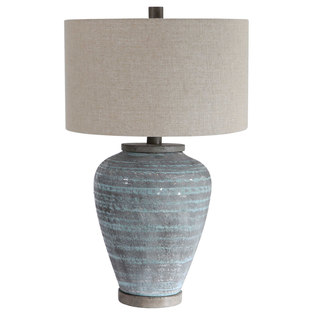 Pelia Table Lamp Light Aqua - Light Blue / Beige by Uttermost - View 3