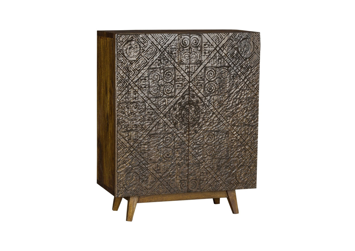 Calvary Console Table 97764 Gray Stone & Walnut Finish | Acme | Home Elegance USA