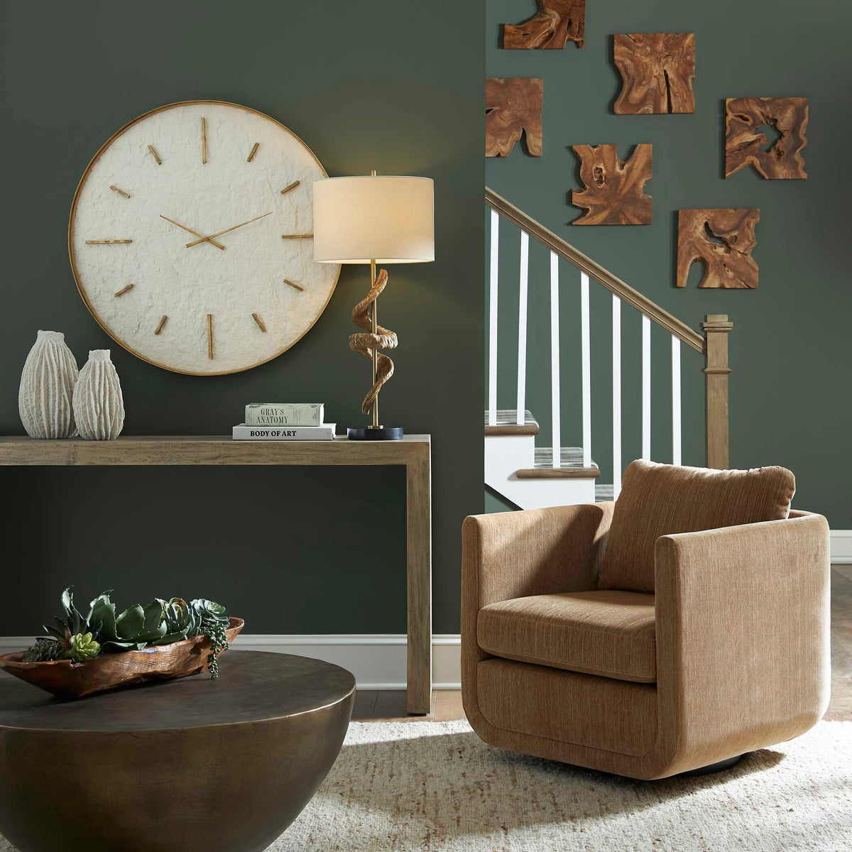 Talia Wood Wall Decor (Set of 9) - Light Brown by Uttermost - View 6