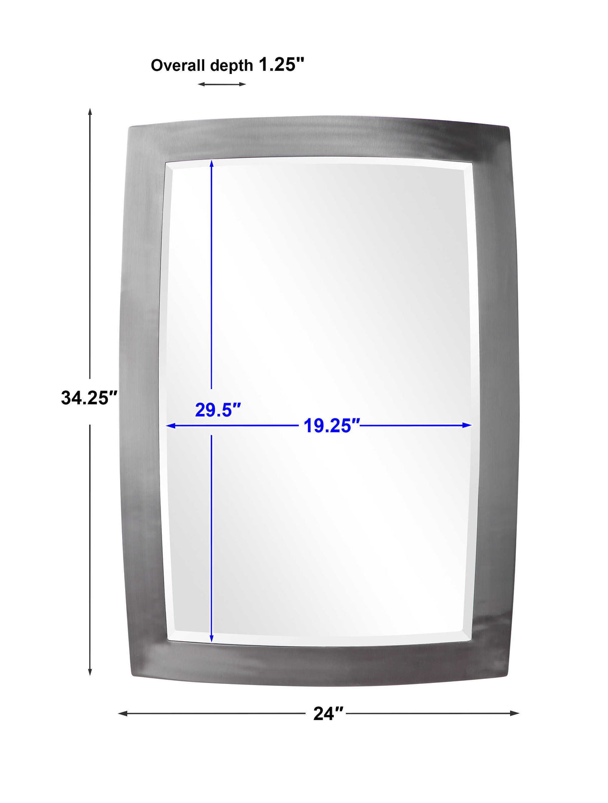 Haskill Mirror Brushed Nickel - Dark Gray by Uttermost - View 7