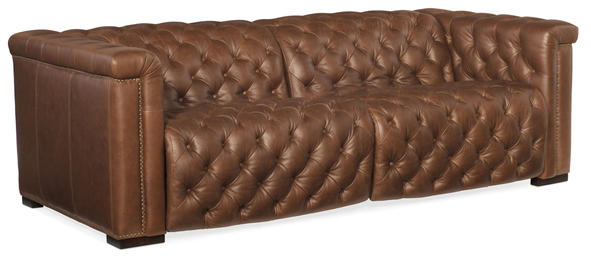 Savion 2 Over 2 Sofa With Power Recline & Power Headrest Saddlebag Lodge - Light Brown by Hooker Furniture - View 1