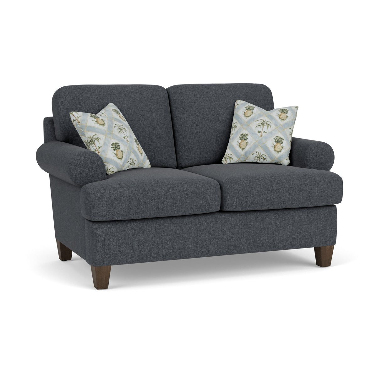 Moxy Fabric Loveseat, T-Shaped Seat Cushion, Curved Sock Arms | Flexsteel