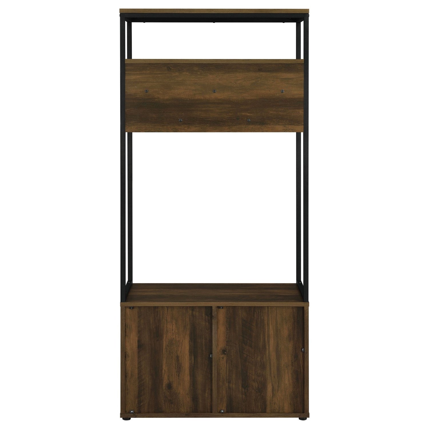 Hall Tree - Quincy 2-door Engineered Wood Hall Tree Dark Pine and Black
