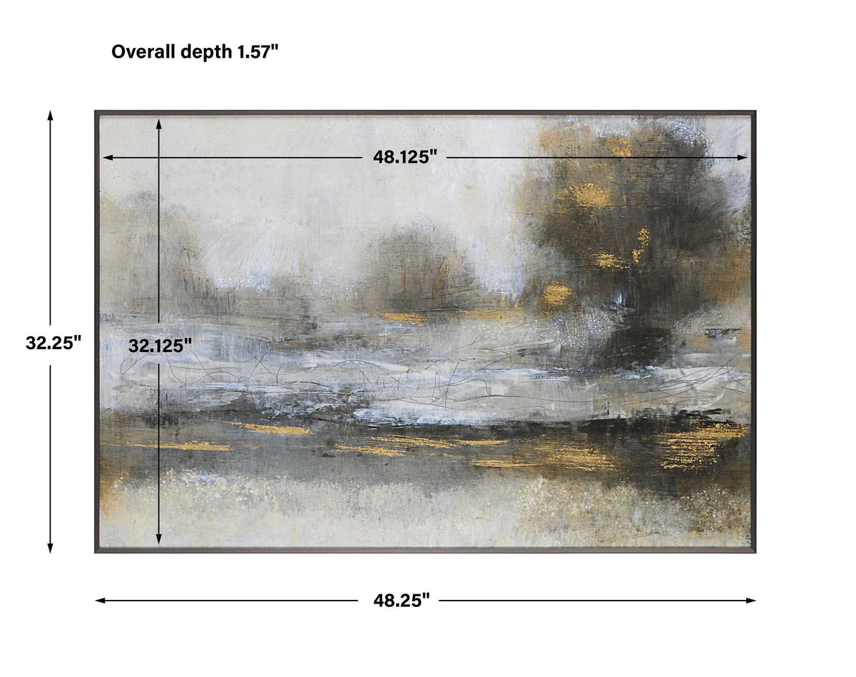 Gilt Misty Landscape Framed Print - Silver / Light Brown by Uttermost - View 7