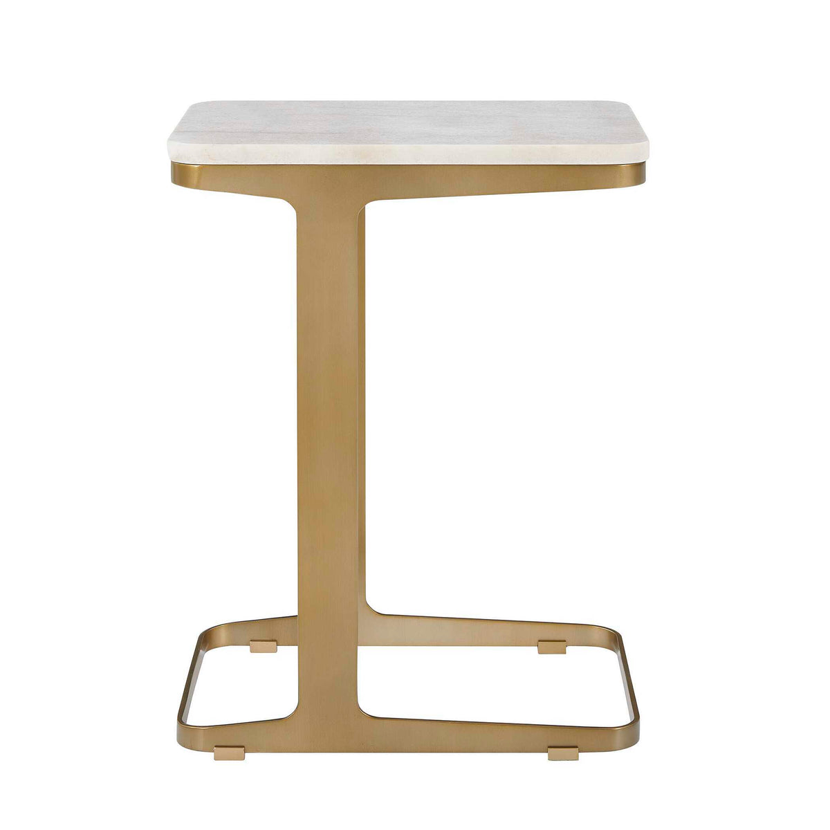 Tylan Marble Accent Table Brass / White - Gold / White by Uttermost - View 5